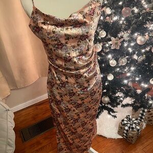 Molly Green Satin Slip Dress